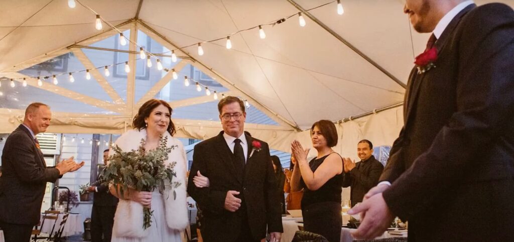 Bride with her father