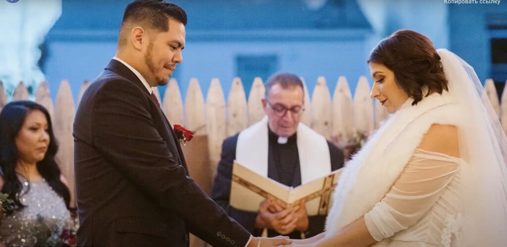 Bride and groom at the ceremony